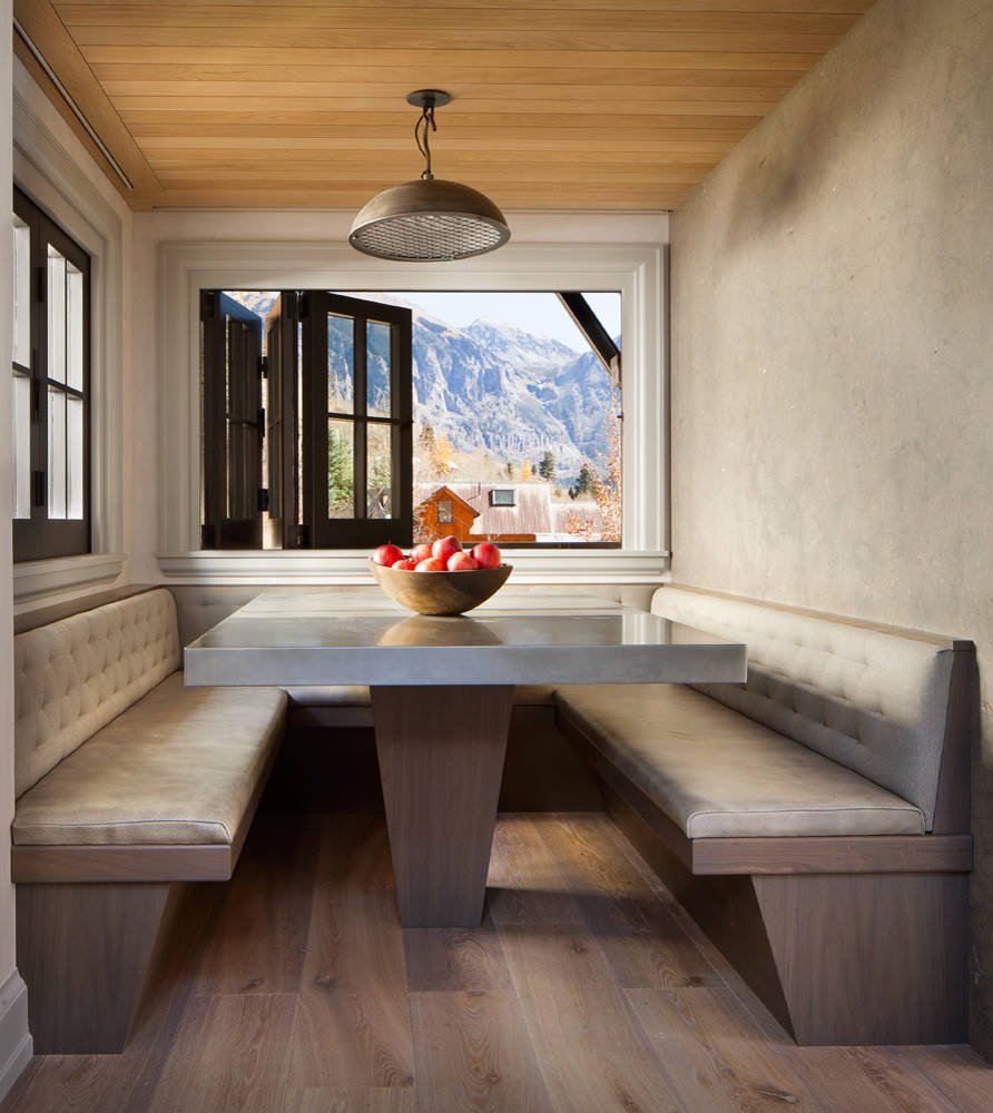 Mountain style dining room, by Jensen Design in Telluride, CO