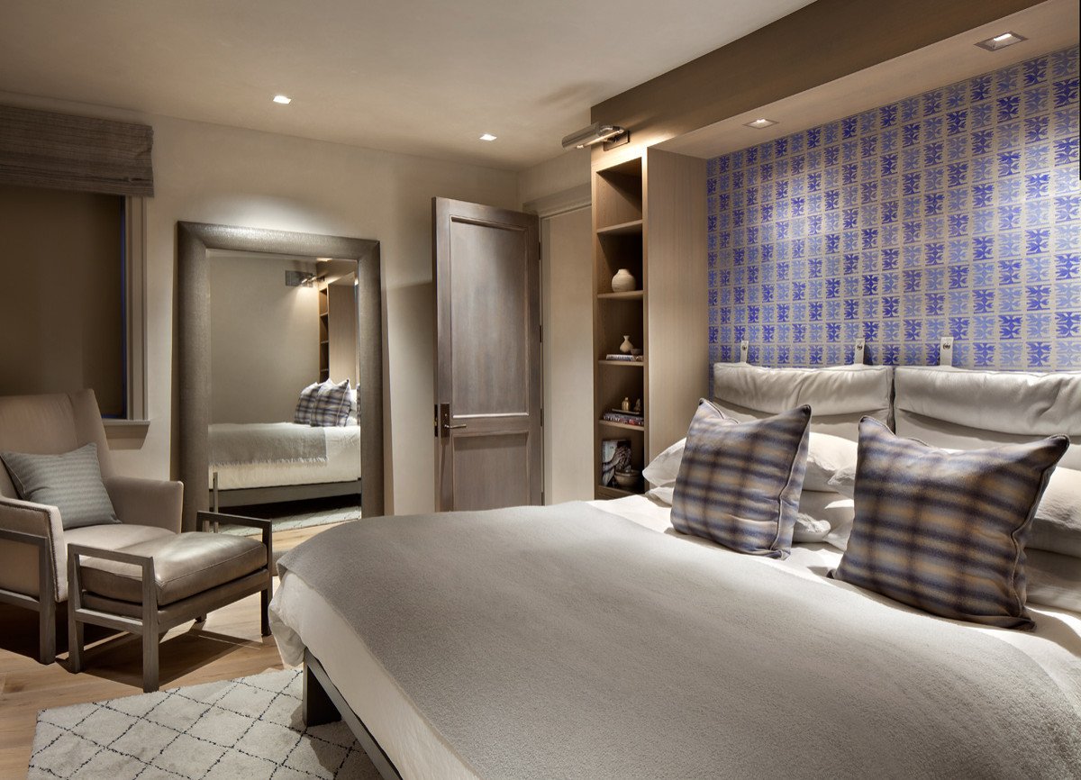 Mountain style bedroom, by Jensen Design in Telluride, CO