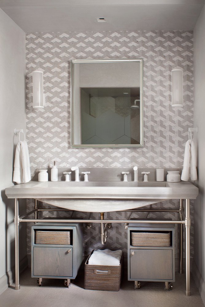 Mountain style powder room, by Jensen Design in Telluride, CO