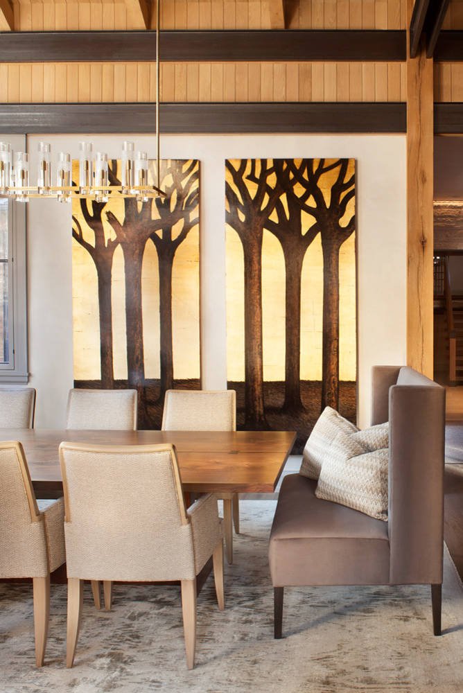 Rustic dining room, by Jensen Design in Telluride, CO