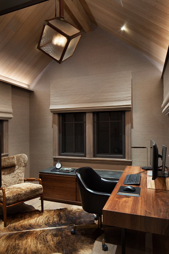 Rustic home office, by Jensen Design in Telluride, CO
