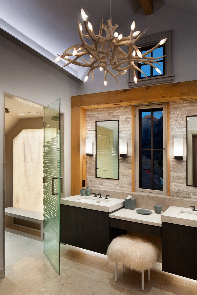 Mountain style bathroom, by Jensen Design in Telluride, CO