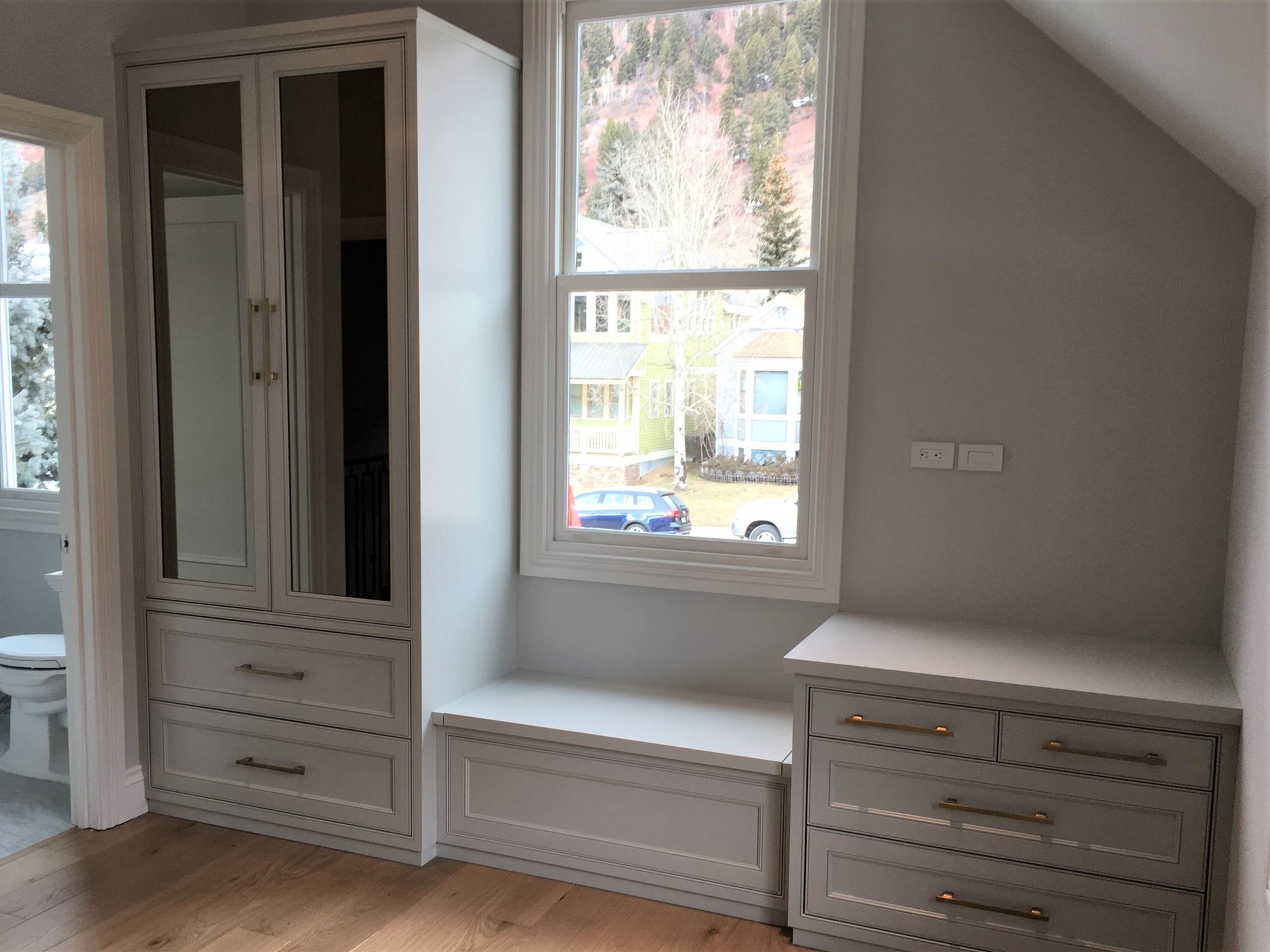 Modern bedroom, by Jensen Design in Telluride, CO