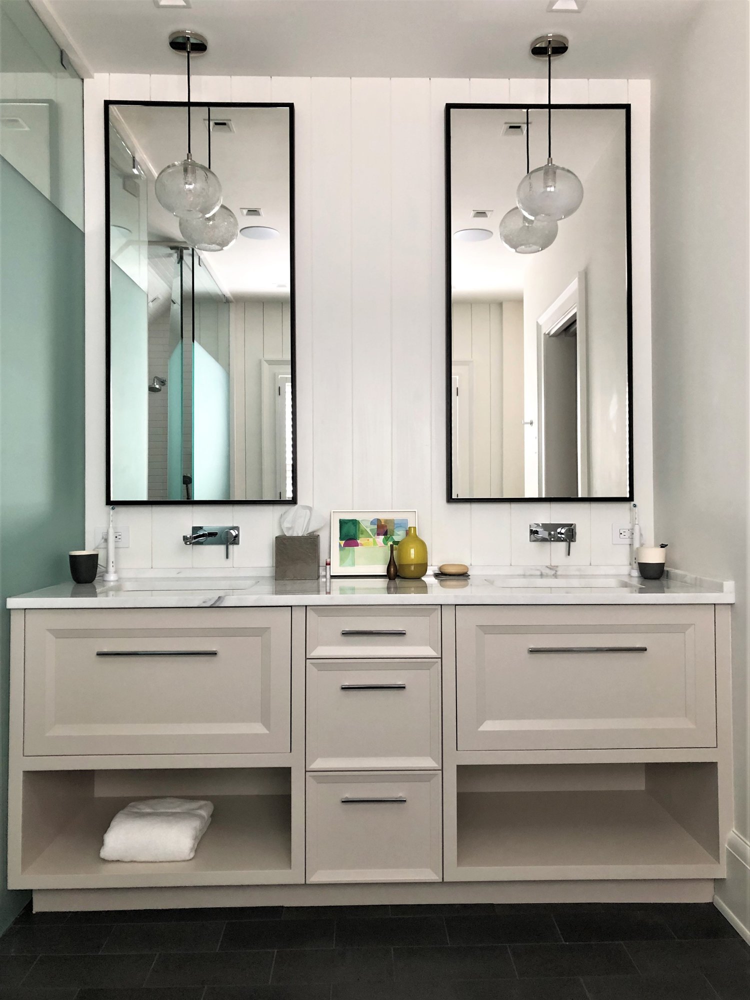 Transitional bathroom, by Jensen Design in Telluride, CO